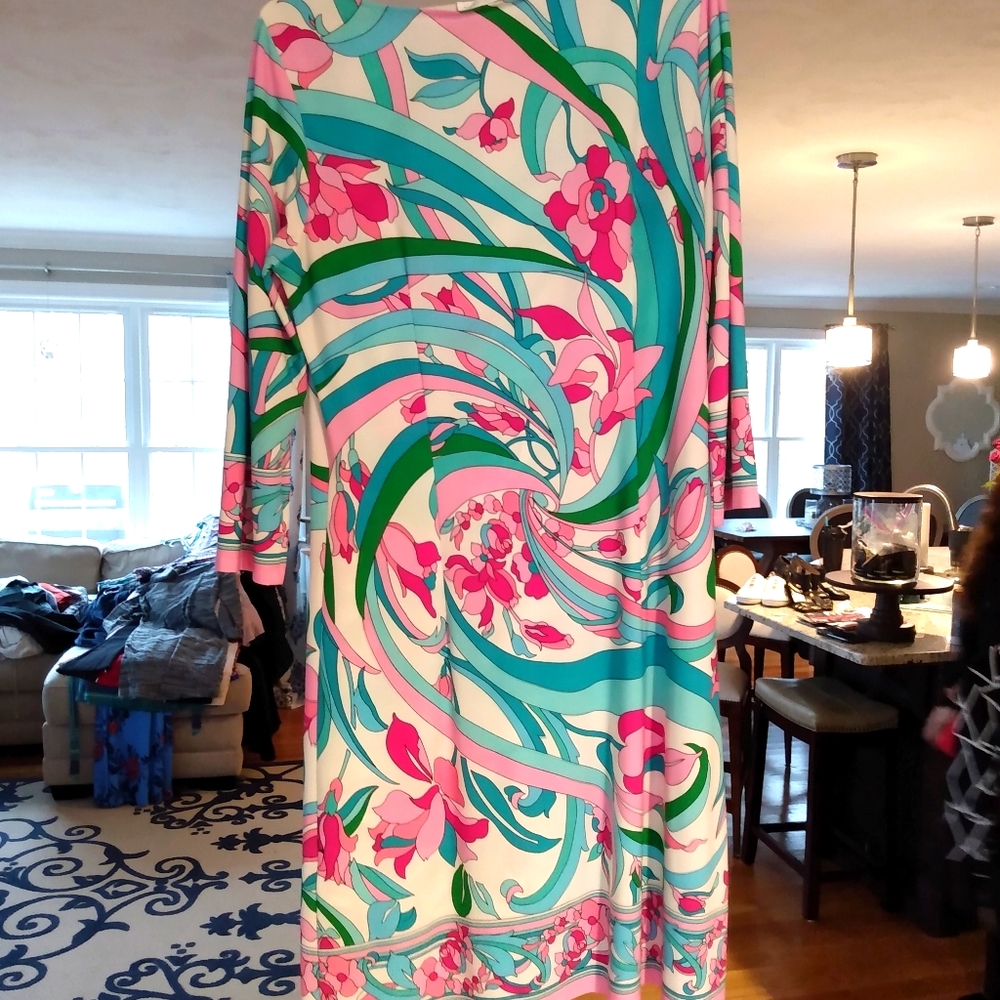 Dress in teal color